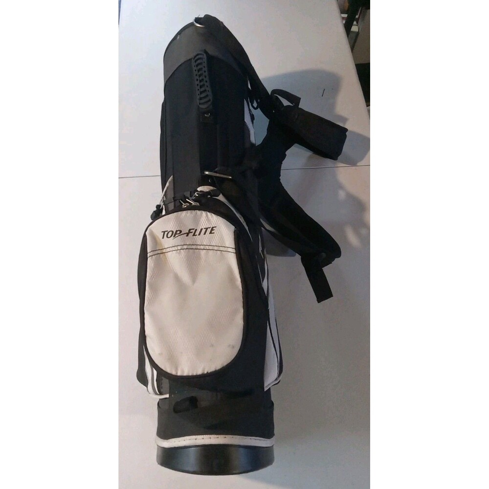 Top Flite Golf Bag Stand Cart 6- Slot Black And White